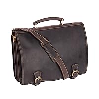 Mens Real Leather Messenger Satchel Organiser Laptop Bag Briefcase Hall Brown