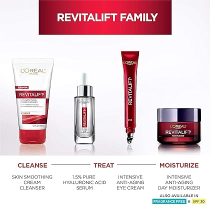 L'Oreal Paris Revitalift Triple Power Anti-Aging Face Moisturizer, Pro Retinol, Hyaluronic Acid & Vitamin C, Reduce Wrinkles 2.55 Oz