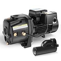 1HP Shallow/Deep Well Jet Pump, Cast Iron Convertible Pump with Ejector Kit, Well Depth Up to 25ft or 90ft, 115V/230V Dual Voltage, Automatic Pressure Switch
