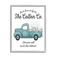 Toilet Paper Cotton Co Delivery Truck Bathroom Word, Design by Artist Lettered and Lined Wall Art, 11 x 14, Grey Framed