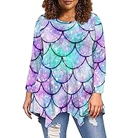 FOR U DESIGNS Women's Plus Size Tops Long Sleeve Flowy Shirts Casual Blouses Tunic Tops Size S-6XL