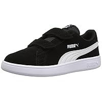 PUMA PRE Smash V2 Sd V Sneaker (Pre School),Black White,13