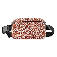Valentines Day Hearts Fanny Pack for Women Men Belt Bag Crossbody Waist Pouch Waterproof Everywhere Purse Fashion Sling Bag for Travelling Running