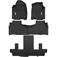 OEDRO Floor Mats 3 Row Liner Set fit for 2021-2024 Chevrolet Suburban/GMC Yukon XL 7-Seat - with 2nd Row Bucket Seats, Unique Black TPE All-Weather Floor Mat Set Liners