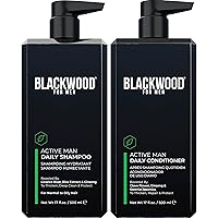 Blackwood For Men Active Man Daily Shampoo and Conditioner for Hair Loss & Dandruff - Sulfate Free, Paraben Free, & Cruelty Free (17 Oz)