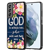 ZHONGWEI Phone Case for Samsung Galaxy S22 with Bible Verse God Christian Pattern Shockproof and Protective Hard PC Phone Cover Lightweight Soft Bumper Case