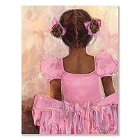 Perfect Ballerina African American Stretched Canvas Wall Art by Kristina Bass Bailey, 18 by 24-Inch