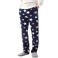 Hat and Beyond Made in USA Mens Premium Pajama Pants with Print Pattern Knit Fleece Lounge PJ Botton with Pockets