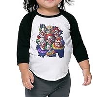 3/4 Sleeve Killer Klowns Toddler Raglan Juniors Jersey Shirt Black