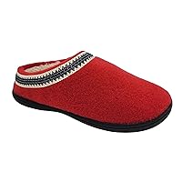 Clarks Womens Wool Felt Clog Slippers JMH1319T - Warm Cozy Plush Faux Fur Lined - Indoor Outdoor House Slipper for Women