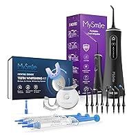 MySmile Teeth Whitening Kit with LED Light and LP211 Cordless Advanced Water Flosser Combo
