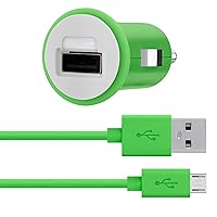 Belkin MiXiT Car Charger + Micro USB Cable for Amazon Fire Phone, all Kindle, Kindle Fire and Kindle Paperwhite Models, 4 Feet (Green)