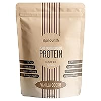 UpNourish Vanilla Cookie Vegan Protein Powder, Meal Replacement Shake, Gluten Free, Dairy Free, Packed with Essential Vitamins and Minerals, Keto-Friendly, Low-Carb Diet, 15 Servings