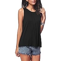 EFOFEI Womens Casual Sleeveless Summer Solid Color Back Closure Tank Tops