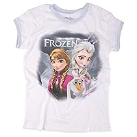 Mighty Fine Disney Frozen Trio Juniors Fade White Shirt (Small)