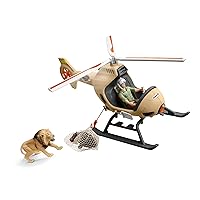 Schleich Wild Life 8-piece Animal Rescue Helicopter Toy with Safari Animal Figures for Kids Ages 3-8 Multicolore, 8 x 24 x 18 cm