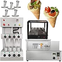 cone maker 3000W Pizza cone machine with Rotational pizza oven and 12 holes display warmer,commercial Pizza Cone Forming Machine Household pizza cone making machine can custom cone Shape (4 spiral shape cone machine+oven+display warmer, 110V/60HZ)
