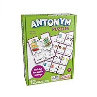 Junior Learning: Antonym Puzzles, Includes 12 Puzzles, 48 Pieces, Words that Have Opposite Meanings, Each Puzzle Contains a Vibrant, Engaging Picture to Help with Self Correction, For Ages 5 and up