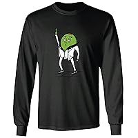 Disco Olive Cartoon Gift for and Adults Fun and Stylish Black and Muticolor Unisex Long Sleeve T Shirt