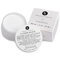 Clown White Cream Makeup, Quick Drying Professional Face Paint for the Stage, Film, Halloween, and Cosplay, 1.9 Oz.