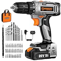 WORKSITE Cordless Drill, Impact Drill Set, 3/8