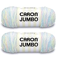 Caron Jumbo Prints Baby Rainbow Yarn - 2 Pack of 340g/12oz - Acrylic - 4 Medium (Worsted) - 595 Yards - Knitting/Crochet