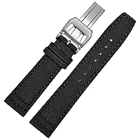 for IWC Pilot Spitfire Timezone TopGun Strap Green Black Belts Wristwatch Straps 20mm 21mm 22mm Nylon Canvas Fabric Watch Band (Color : 10mm Gold Clasp, Size : 20mm)