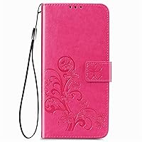 Wallet Case for Samsung Z Fold 3, Slim Lightweight Magnetic Closure Cover PU Leather Back Cover Hard PC Holder with Hand Strap Protective Case for Samsung Galaxy Z Fold 3,Red