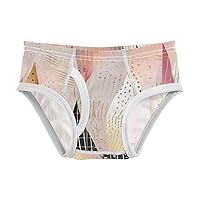 ALAZA Baby Boys' Briefs Toddler Boys Underwear 100% Cotton Soft Pink Geometric 2T