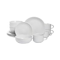 Wazee Matte Coupe Dinnerware Pack of 16, White