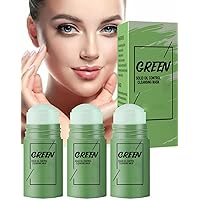 Green Mask Stick for Cleansing, Green Tea Mask Stick Blackhead Remover for Instant Moisturizing&oil Control,Women Advanced Skin Care Mask Stick with Green Tea Extract for All Skin Types (3pc)