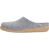 Sanita Lodge Slide Slipper Clogs for Men & Women - Removable Footbed, Made of Natural Wool Slip On Mules - Charcoal