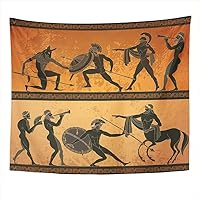 Subently Tapestry Black Hunting Classical Greek Style 60x80 Inches Wall Hanging for home living bedroom dorm room
