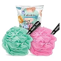 Luxury Loofah For Bathing, Body Bath Scrubber Sponge For Men and Women (Couples Pack of 2) (Aqua and Pink)