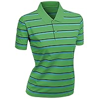 Women's 180-200 TC Silket Striped Polo Dri Fit Collar T-Shirt