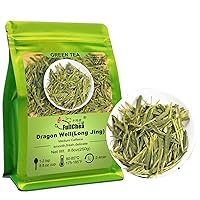 Longjing Tea - Dragonwell Tea - Chinese Green Tea Loose Leaf - Toasty Bean Aromatic - Lung Ching Dragon Well (8.8oz / 250g)