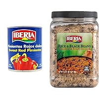 Iberia Sweet Red Pimientos 27.5 oz + Iberia Rice & Black Beans, 3.4 Lb