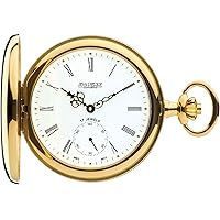 Polished Full Hunter Gold Plated Pocket Watch with 17 Jewel Movement - Presentation Box
