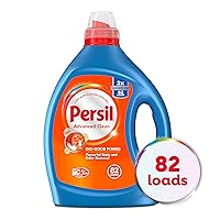 Persil Advanced Clean Oxi+Odor Power, Liquid Laundry Detergent, High Efficiency (HE), Deep Stain Removal, 2X Concentrated, 82.5 fl oz, 82 Loads