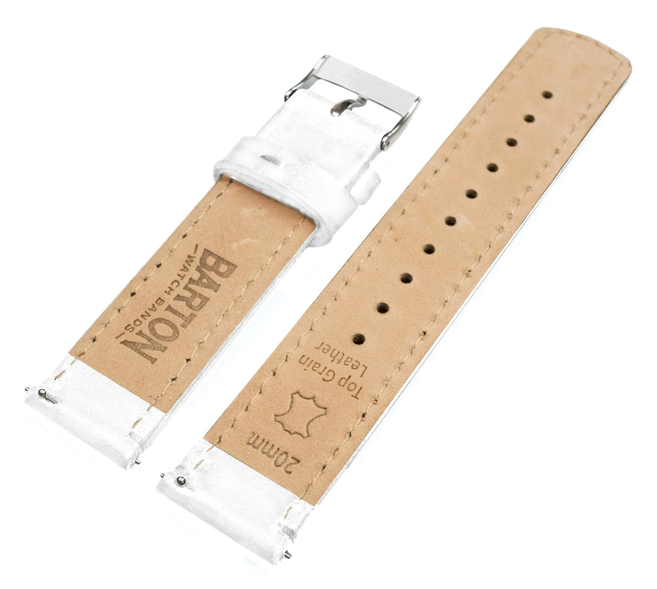 Barton Quick Release - Top Grain Leather Watch Band Strap - Choice of Width - 16mm, 18mm, 19mm, 20mm, 21mm 22mm, 23mm or 24mm