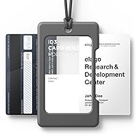 elago ID3 ID Card Holder [Body-Dark Grey/Strap-Dark Grey] - [Two Card Storage][Lighter Silicone Strap][Light Weight] – for ID Cards & Credit Cards