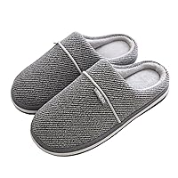 Mens House Slipers Memory Foam Cozy Terry Winter Warm House Shoes Slip on Soft Comfort Arch Support Waterproof
