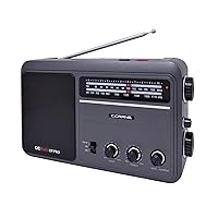 C. Crane CCRadio - EP PRO AM FM Battery Operated Portable Analog Radio with DSP Black
