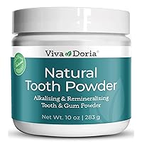 Viva Doria Natural Tooth Powder | Remineralizing Tooth Powder | Natural Teeth Whitening Powder | Toothpaste Power | Breath Freshener | Refreshing Mint Flavor | 10 Oz
