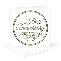 28th Anniversary - Celebrating wedding - 28 years - Greeting Card, 6 x 6 inches, single (gc_154470_5)