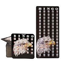 MR CHIPS 100 Jam-Proof Bingo Cards with Sliding Windows and Master Bingo Board - Stars and Stripes Style