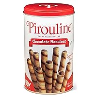 Pirouline Rolled Wafers – Chocolate Hazelnut – Rolled Wafer Sticks, Crème Filled Wafers, Rolled Cookies for Coffee, Tea, Ice Cream, Snacks, Parties, Gifts, and More – 14.1oz Tin 1pk
