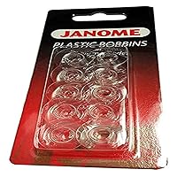 Janome Genuine 10 Pk. Plastic Bobbins #200122614 for All Janome & Necchi Models