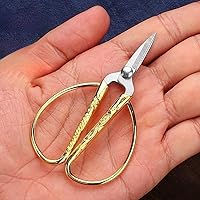 3.3-inch Small Sewing Embroidery Scissors, Stainless Steel Little Scissors Sharp Tip Detail Shears for Sewing Crafting, Art Work, Cross Stitch Cutting, Handcraft, Needlework DIY Tools Gold