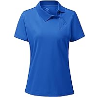 MoFiz Golf Shirts for Women Quick Dry UPF 50+ Womens Golf Shirt with Collared Shirt Lake Blue Small